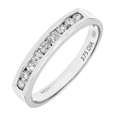 0.33ct Channel Set Round Diamond Half Eternity Ring in UK Hallmarked 9ct White Gold